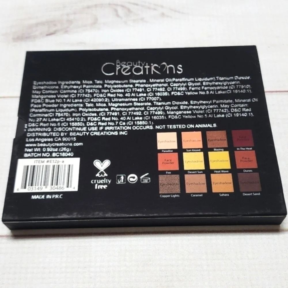 Beauty Creations Minipro Palette Vol. 1 - 12 color Matte & Shimmer Eyeshadow New